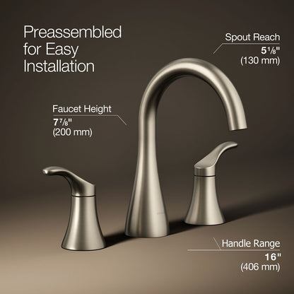 KOHLER K-27390-4K Simplice Widespread bathroom sink faucet, 1.0 gpm