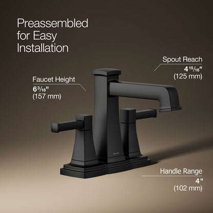 KOHLER K-27398-4K Riff Centerset bathroom sink faucet, 1.0 gpm