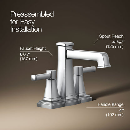 KOHLER K-27398-4K Riff Centerset bathroom sink faucet, 1.0 gpm