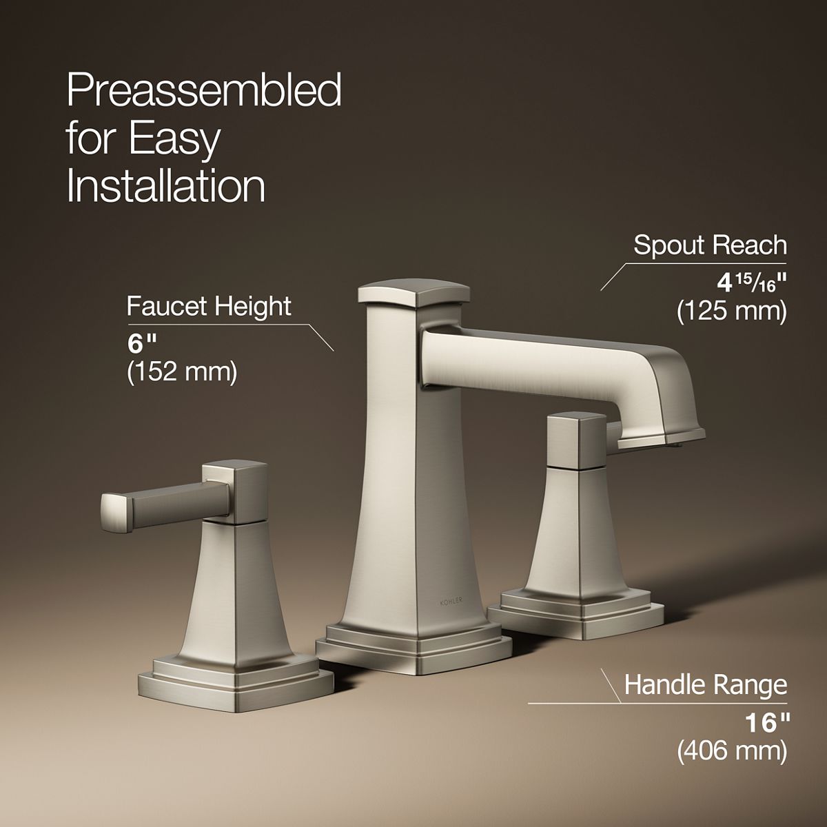 KOHLER K-27399-4K Riff Widespread bathroom sink faucet, 1.0 gpm
