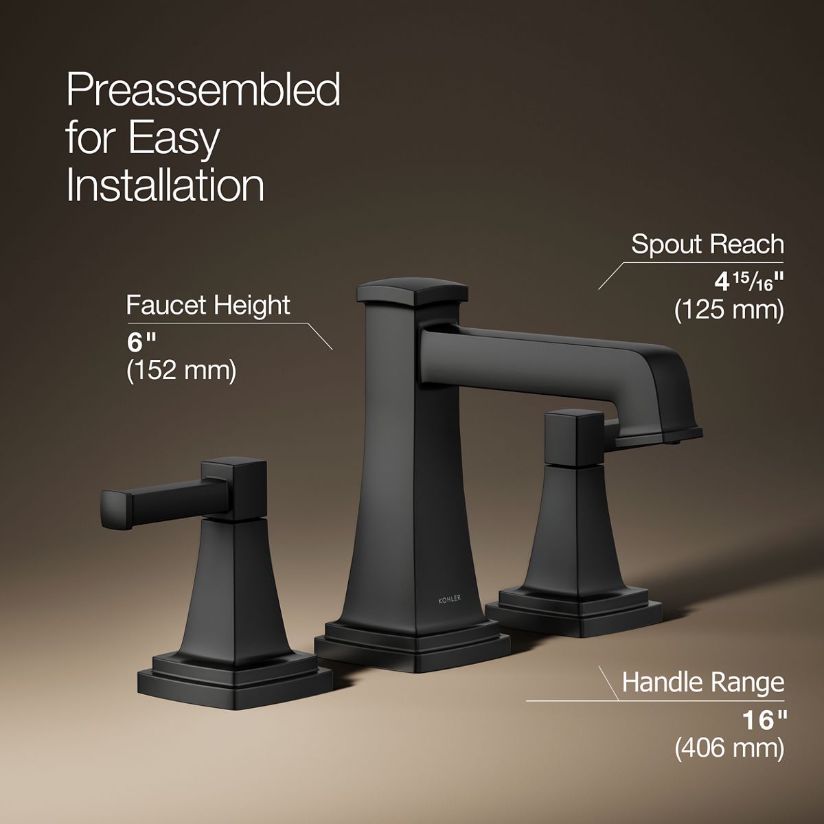 KOHLER K-27399-4N Riff Widespread bathroom sink faucet, 0.5 gpm