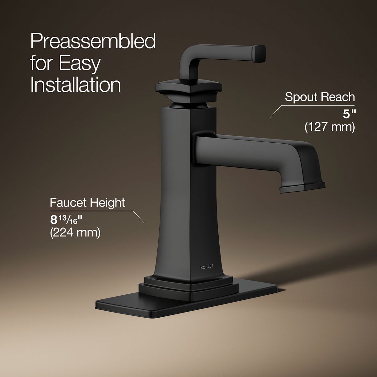 KOHLER K-27400-4K Riff Single-handle bathroom sink faucet, 1.0 gpm