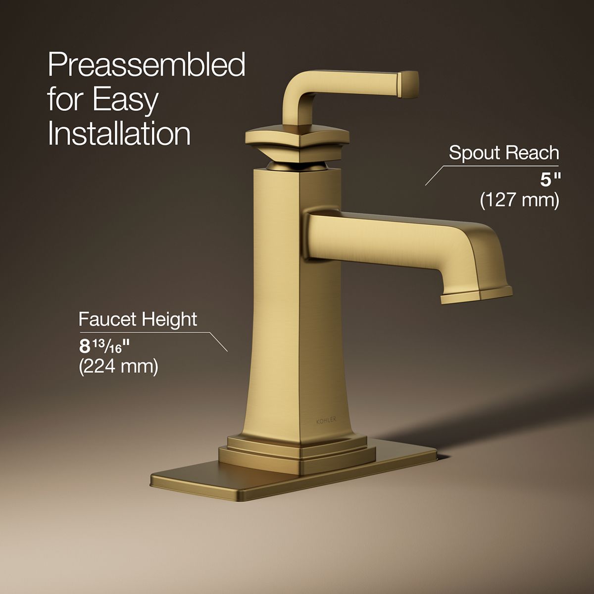 KOHLER K-27400-4K Riff Single-handle bathroom sink faucet, 1.0 gpm