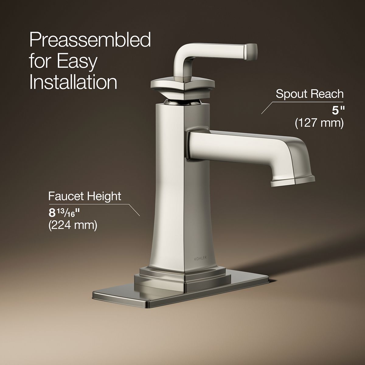 KOHLER K-27400-4K Riff Single-handle bathroom sink faucet, 1.0 gpm