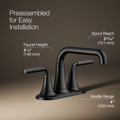 KOHLER K-27414-4 Tone Centerset bathroom sink faucet, 1.2 gpm