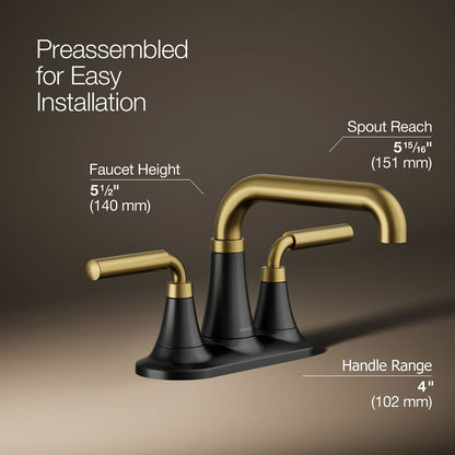 KOHLER K-27414-4K Tone Centerset bathroom sink faucet, 1.0 gpm