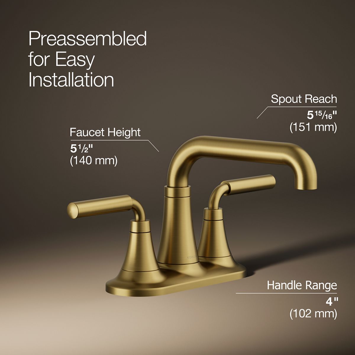 KOHLER K-27414-4K Tone Centerset bathroom sink faucet, 1.0 gpm