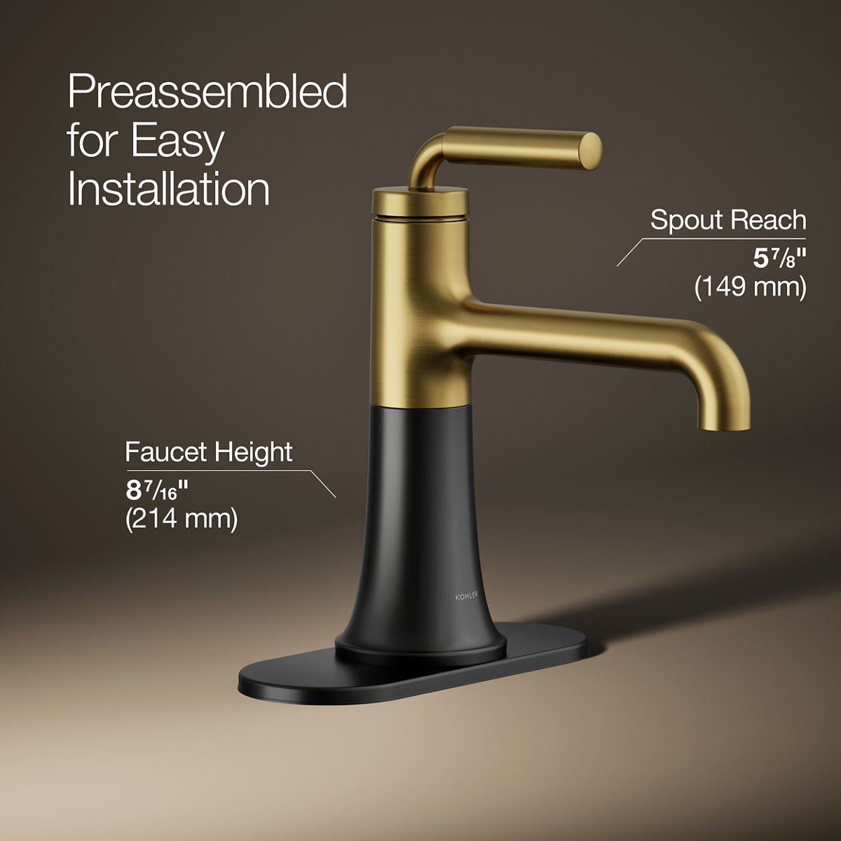 KOHLER K-27415-4N Tone Single-handle bathroom sink faucet, 0.5 gpm