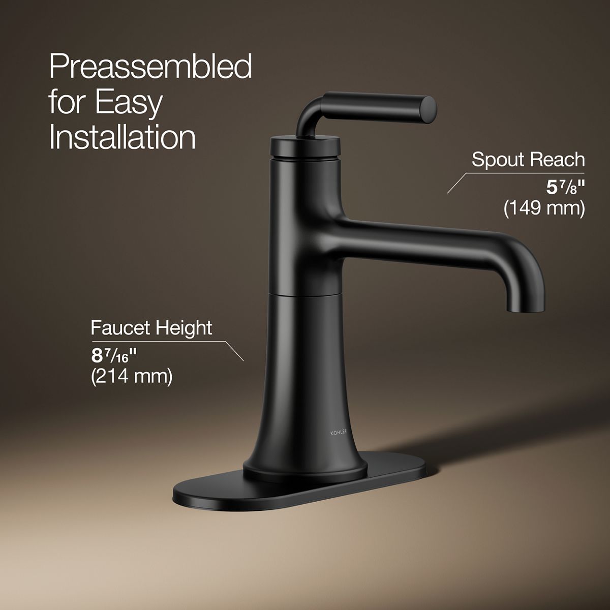 KOHLER K-27415-4N Tone Single-handle bathroom sink faucet, 0.5 gpm