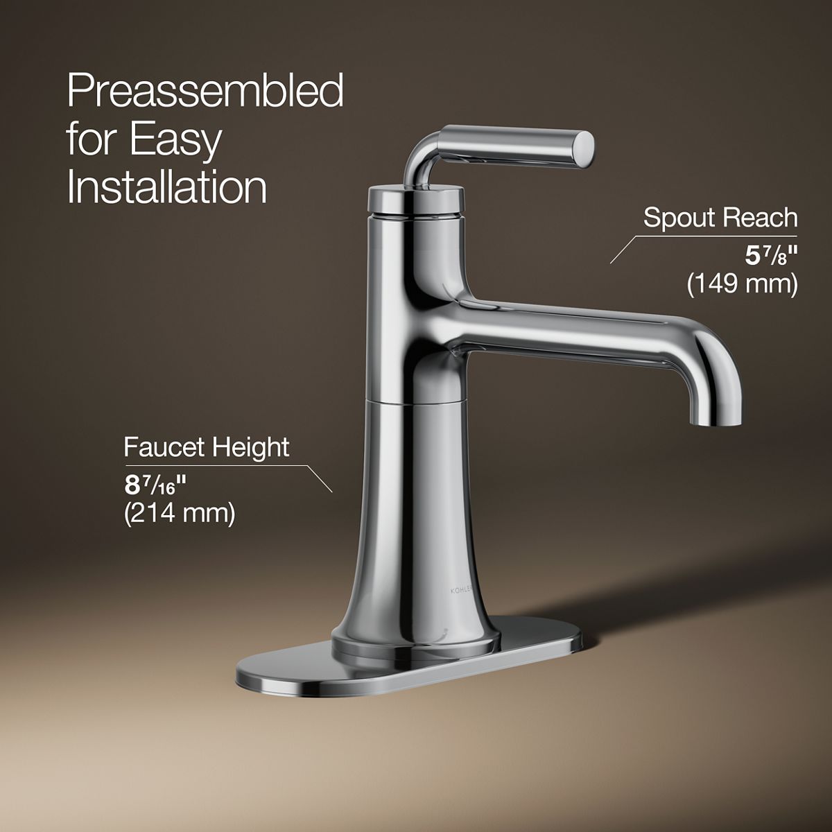 KOHLER K-27415-4N Tone Single-handle bathroom sink faucet, 0.5 gpm