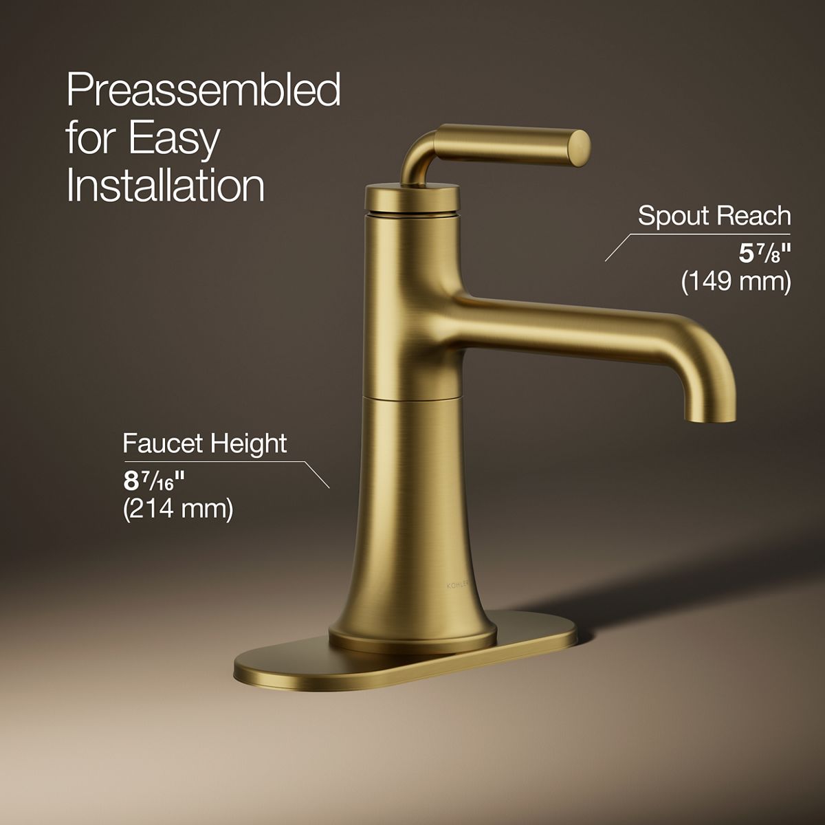 KOHLER K-27415-4N Tone Single-handle bathroom sink faucet, 0.5 gpm