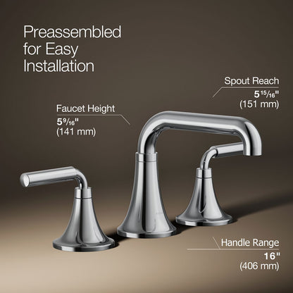KOHLER K-27416-4 Tone Widespread bathroom sink faucet, 1.2 gpm