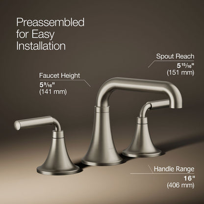 KOHLER K-27416-4 Tone Widespread bathroom sink faucet, 1.2 gpm