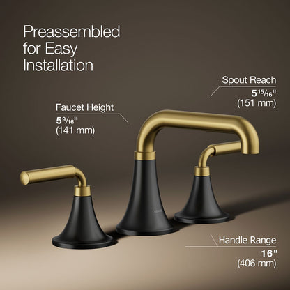 KOHLER K-27416-4K Tone Widespread bathroom sink faucet, 1.0 gpm