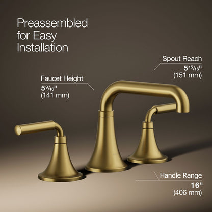 KOHLER K-27416-4N Tone Widespread bathroom sink faucet, 0.5 gpm