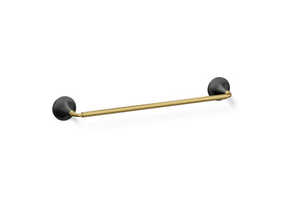 KOHLER K-27425 Tone 18" towel bar, matte black with brushed moderne brass