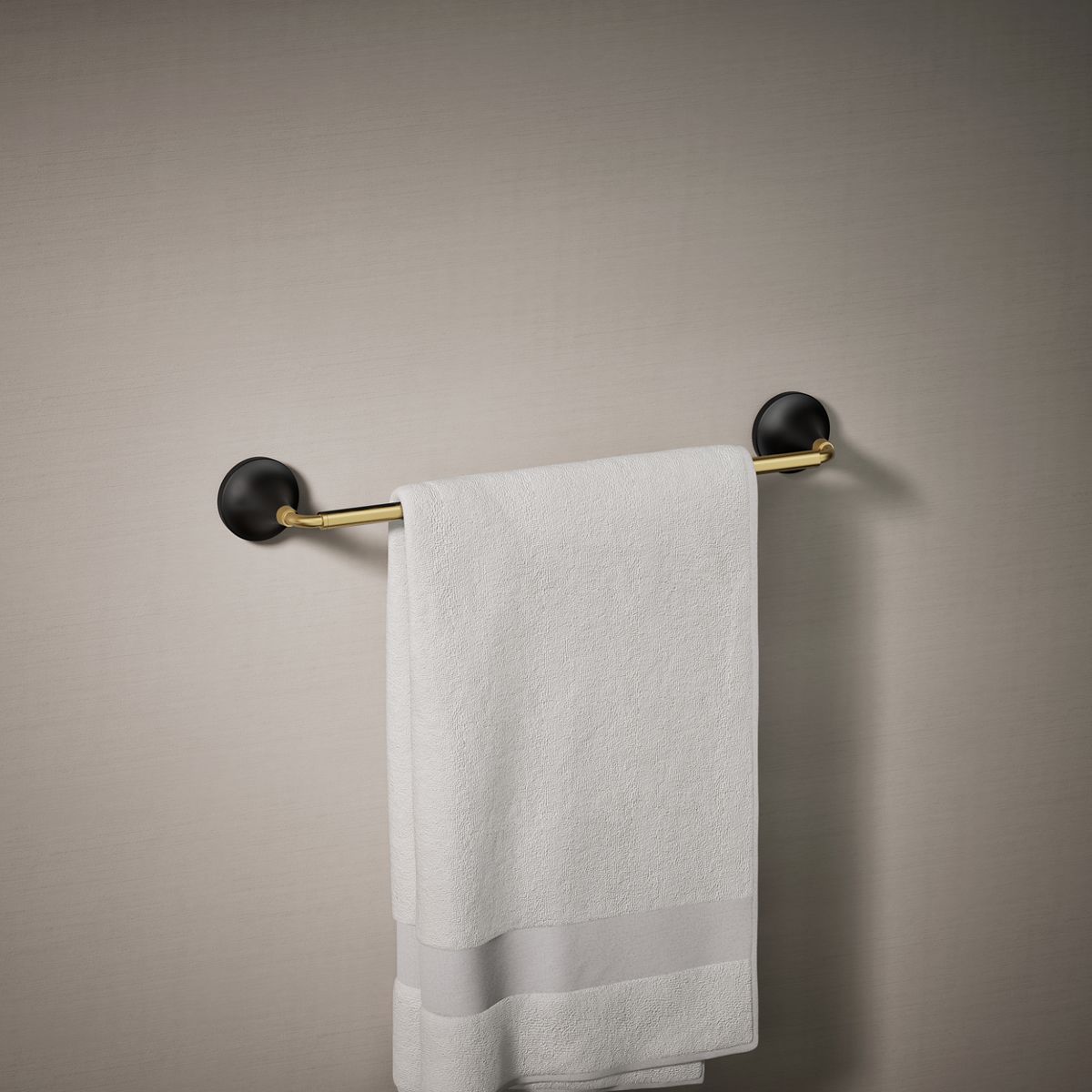 KOHLER K-27425 Tone 18" towel bar, matte black with brushed moderne brass - view 2