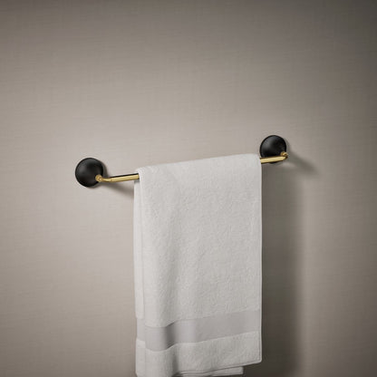 KOHLER K-27425 Tone 18" towel bar, matte black with brushed moderne brass - view 2