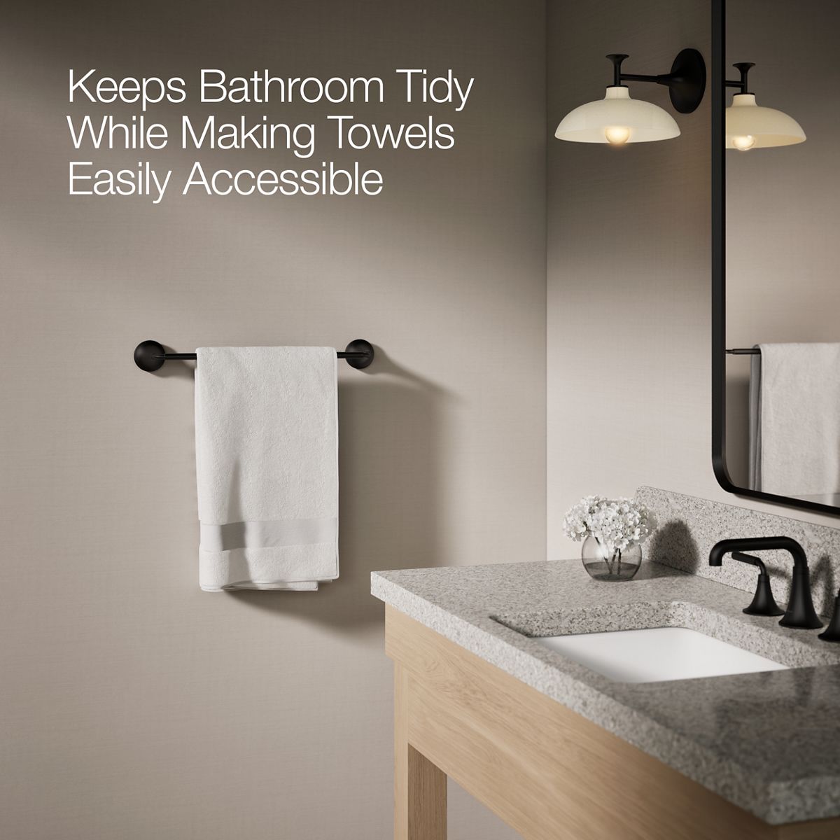 KOHLER K-27425 Tone 18" towel bar, matte black - view 5