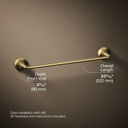 KOHLER K-27425 Tone 18" towel bar, vibrant brushed moderne brass - view 5