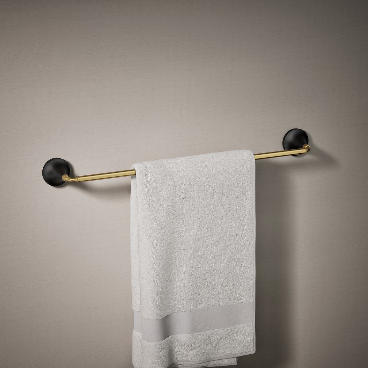 KOHLER K-27426 Tone 24" towel bar, matte black with brushed moderne brass - view 3