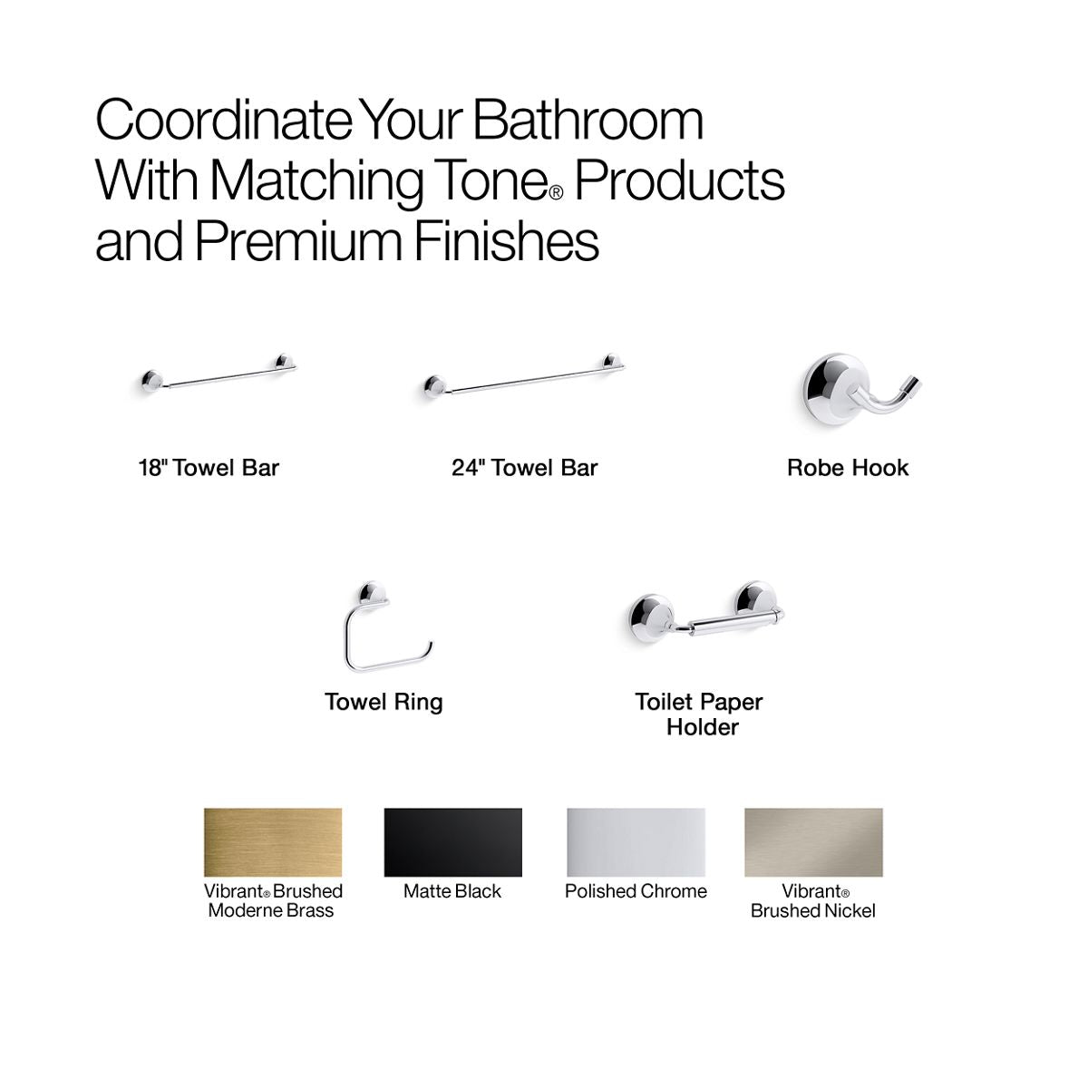 KOHLER K-27426 Tone 24" towel bar, matte black - view 2