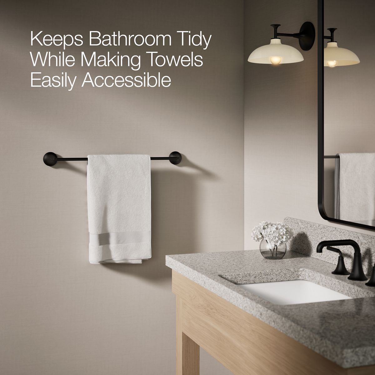 KOHLER K-27426 Tone 24" towel bar, matte black - view 4