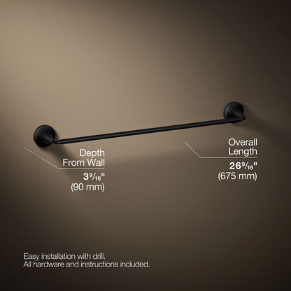 KOHLER K-27426 Tone 24" towel bar, matte black - view 5