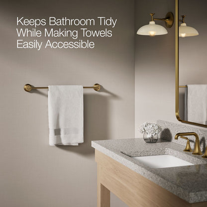 KOHLER K-27426 Tone 24" towel bar, vibrant brushed moderne brass - view 3