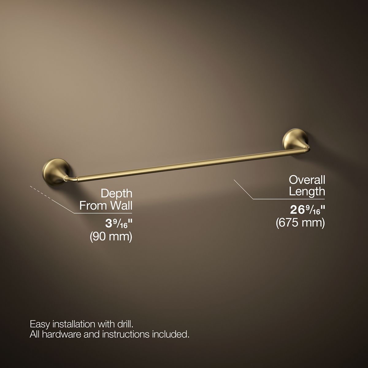 KOHLER K-27426 Tone 24" towel bar