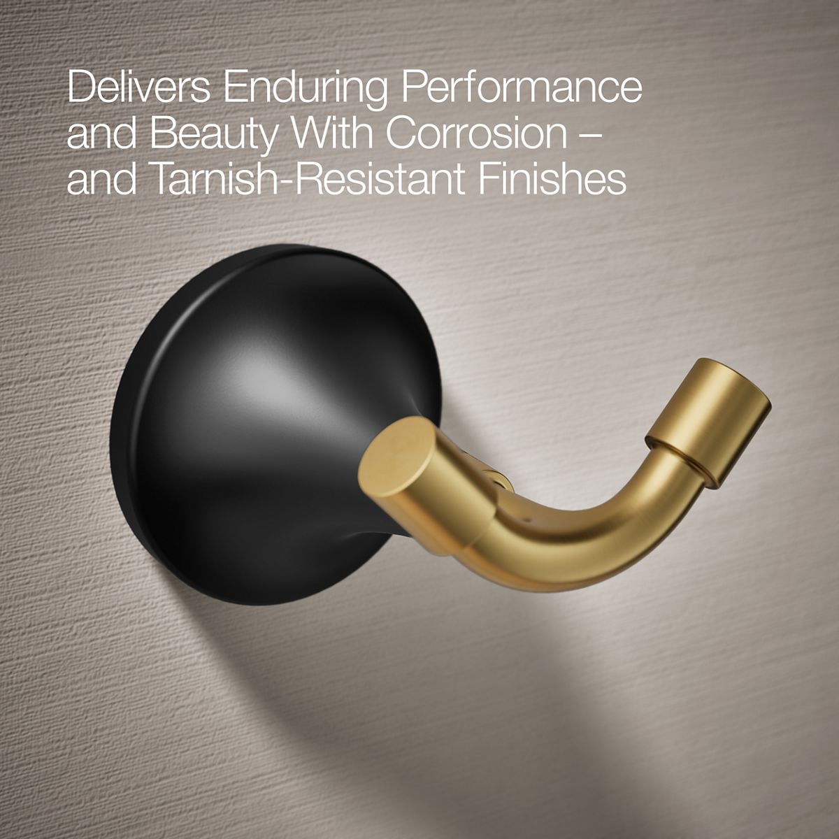 KOHLER K-27427 Tone Robe hook, matte black with brushed moderne brass - view 5