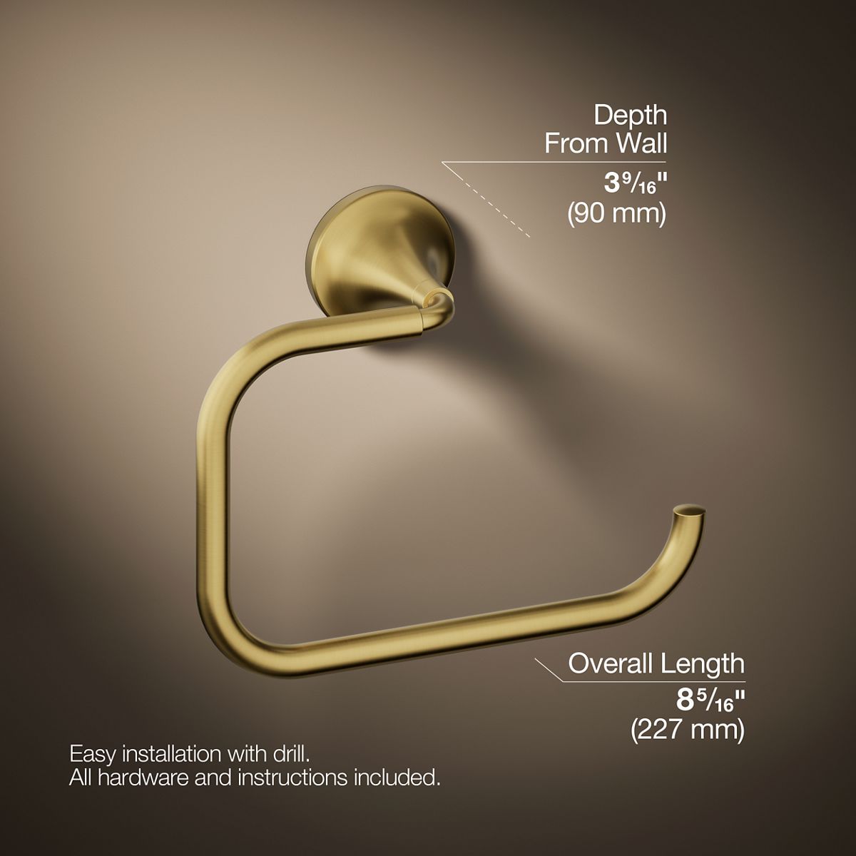 KOHLER K-27428 Tone Towel ring, vibrant brushed moderne brass - view 5