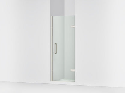 KOHLER K-27576-10L Composed 27-5/8"??ç??28-3/8" W x 71-1/2" H frameless pivot shower door with 3/8" Crystal Clear glass and back-to-back vertical door pulls
