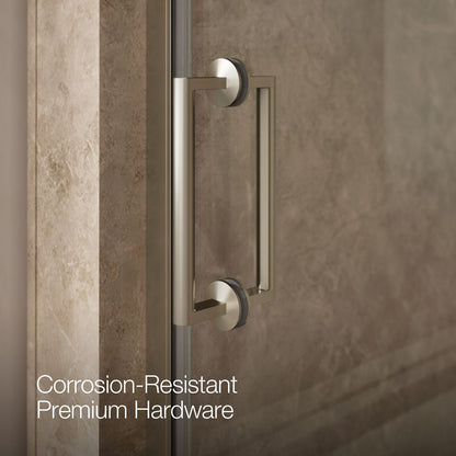 KOHLER K-27577-10L Components 27-5/8"??ç??28-3/8" W x 71-1/2" frameless pivot shower door with 3/8" Crystal Clear glass and back-to-back vertical door pulls