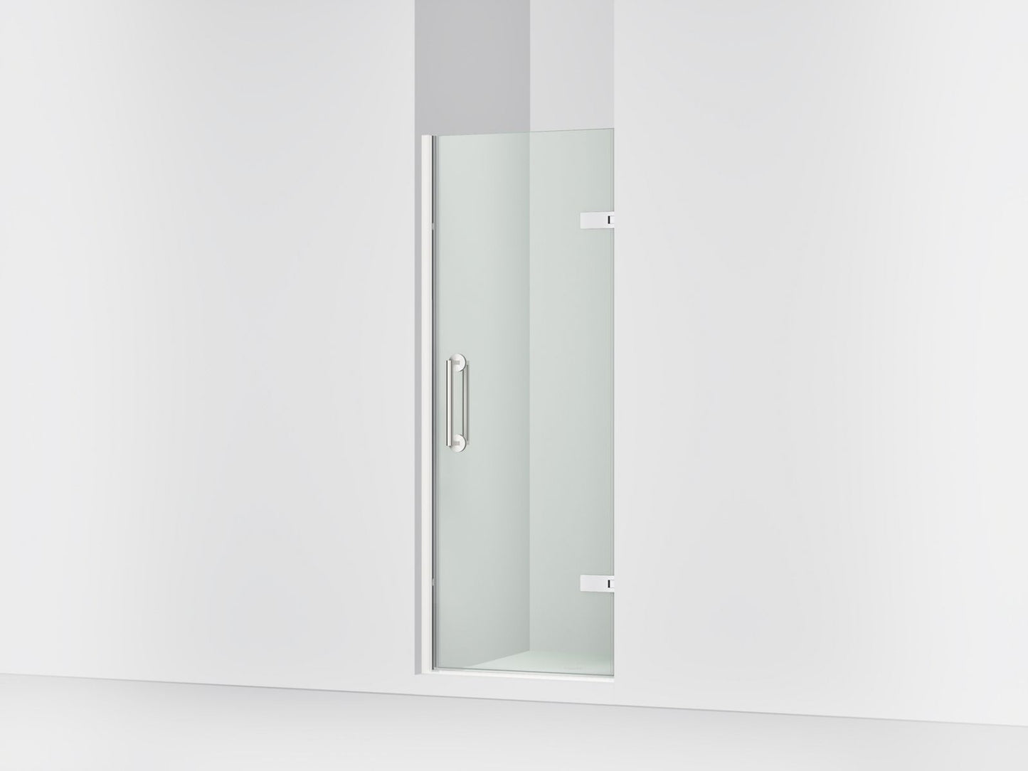 KOHLER K-27577-10L Components 27-5/8"??ç??28-3/8" W x 71-1/2" frameless pivot shower door with 3/8" Crystal Clear glass and back-to-back vertical door pulls