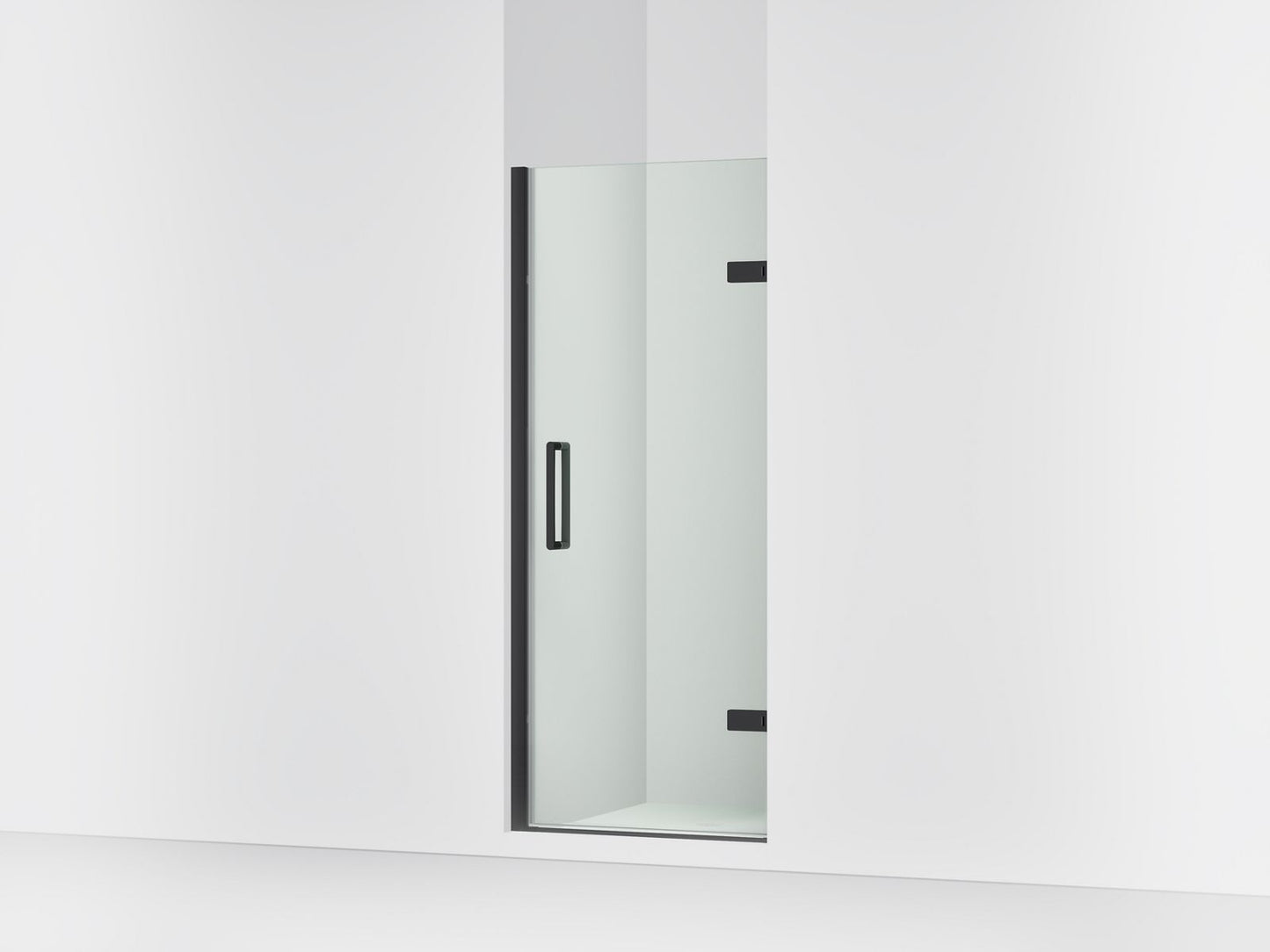 KOHLER K-27582-10L Composed 29-5/8"??ç??30-3/8" W x 71-1/2" H frameless pivot shower door with 3/8" Crystal Clear glass and back-to-back vertical door pulls