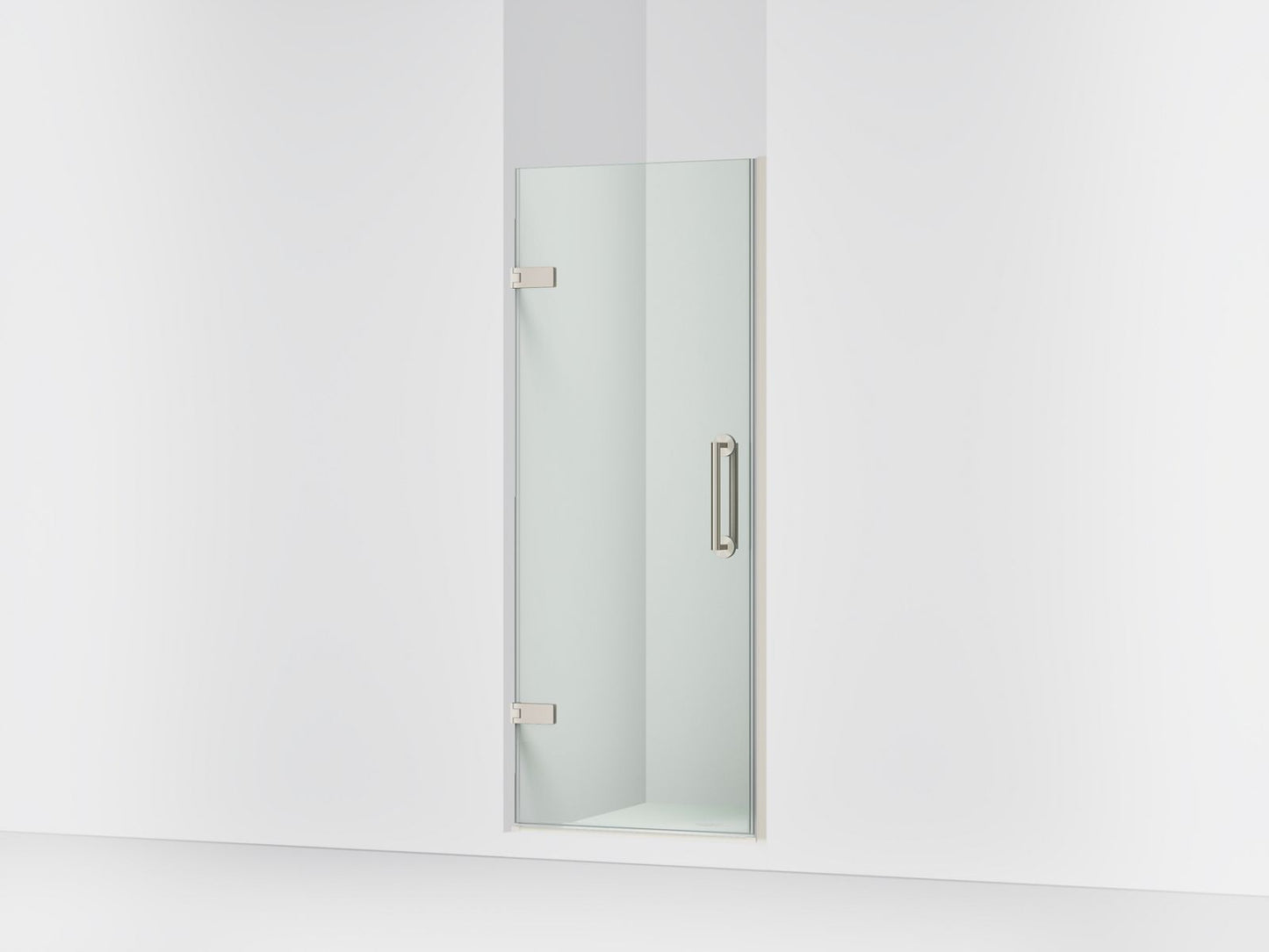 KOHLER K-27583-10L Components 29-5/8"??ç??30-3/8" W x 71-1/2" H frameless pivot shower door with 3/8" Crystal Clear glass and back-to-back vertical door pulls