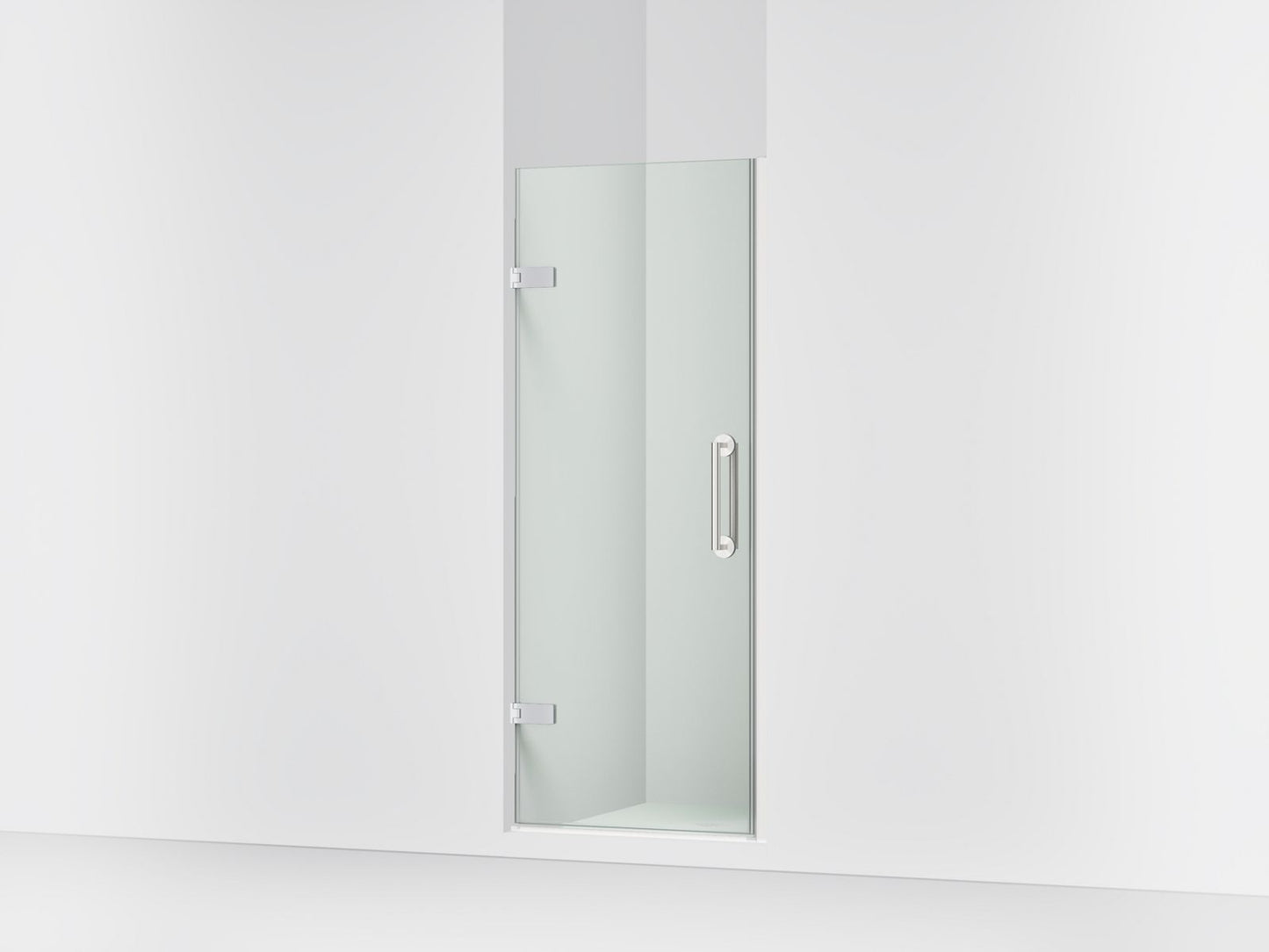 KOHLER K-27583-10L Components 29-5/8"??ç??30-3/8" W x 71-1/2" H frameless pivot shower door with 3/8" Crystal Clear glass and back-to-back vertical door pulls