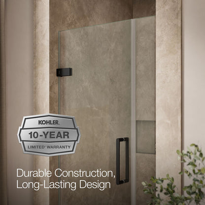 KOHLER K-27588-10L Composed 33-5/8"??ç??34-3/8" W x 71-1/2" H frameless pivot shower door with 3/8" Crystal Clear glass and back-to-back vertical door pulls
