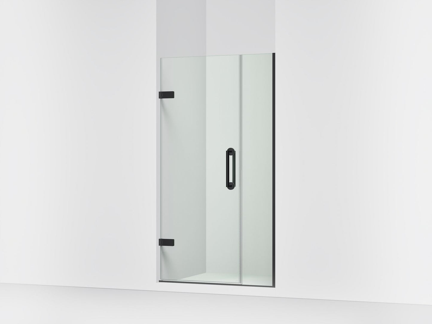 KOHLER K-27589-10L Components 33-5/8"??ç??34-3/8" W x 71-1/2" H frameless pivot shower door with 3/8" Crystal Clear glass and back-to-back vertical door pulls