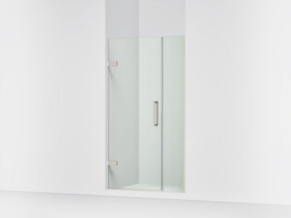 KOHLER K-27600-10L Composed 39-5/8"??ç??40-3/8"W x 71-1/2"H frameless pivot shower door with 3/8" Crystal Clear glass and back-to-back vertical door pulls