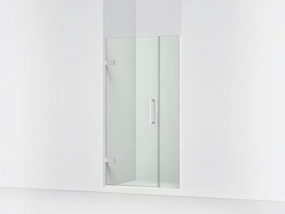 KOHLER K-27600-10L Composed 39-5/8"??ç??40-3/8"W x 71-1/2"H frameless pivot shower door with 3/8" Crystal Clear glass and back-to-back vertical door pulls