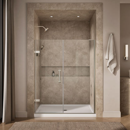KOHLER K-27617-10L Components 57-1/4"??ç??58" W x 71-1/2" H frameless pivot shower door with 3/8" Crystal Clear glass and back-to-back vertical door pulls