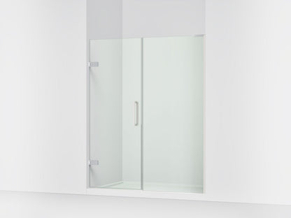 KOHLER K-27618-10L Composed 58"??ç??58-3/4" W x 71-1/2" H frameless pivot shower door with 3/8" Crystal Clear glass and back-to-back vertical door pulls