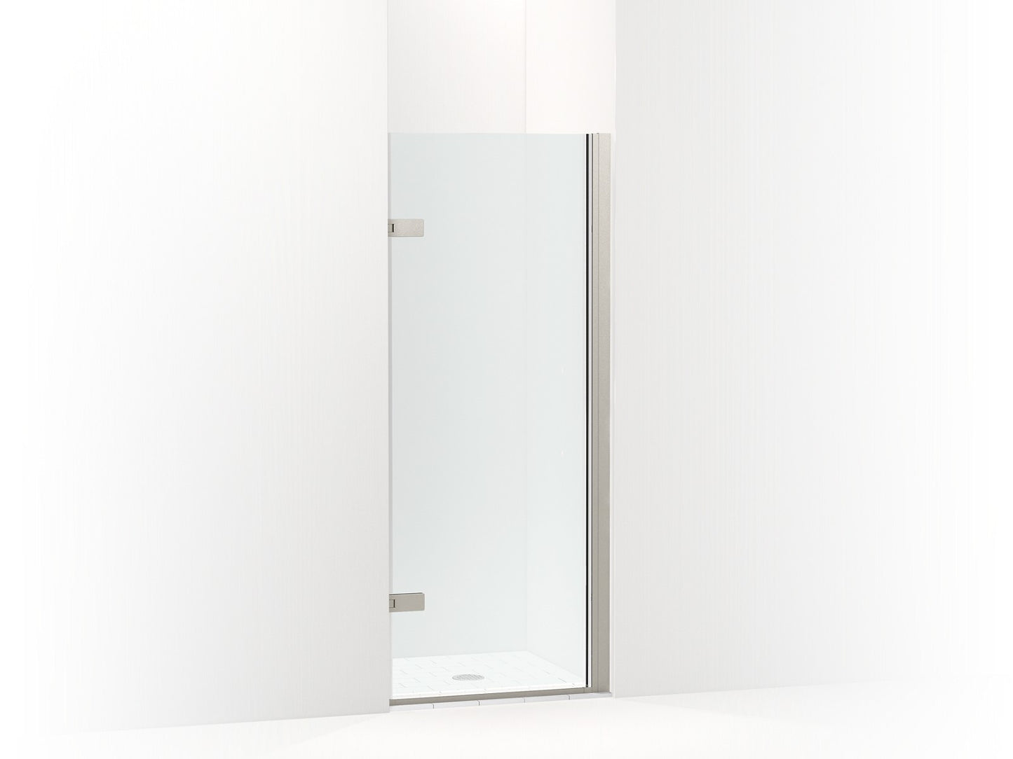 KOHLER K-27707-10L Composed 3/8" pivot door glass and hardware, no handle, anodized brushed nickel
