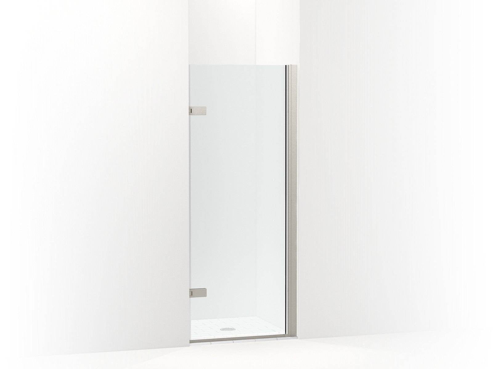 KOHLER K-27707-10L Composed 3/8" pivot door glass and hardware, no handle, anodized brushed nickel