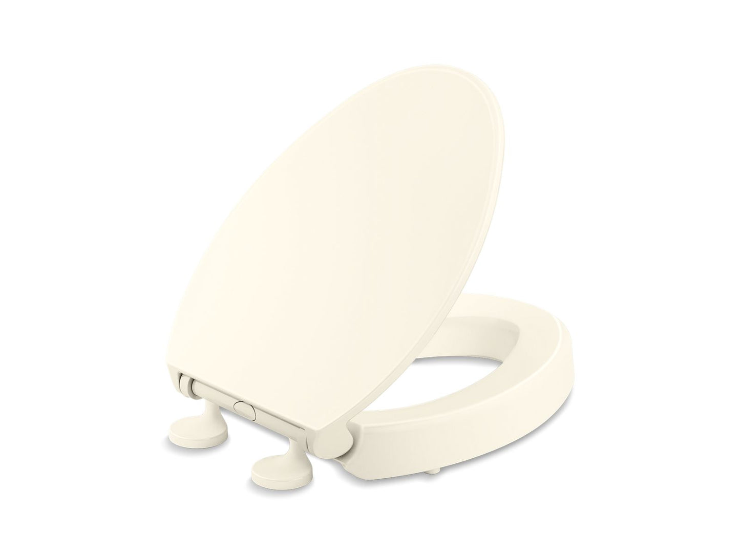 KOHLER K-27930 Border Elevated Quiet-Close™ Elongated Toilet Seat, Biscuit - 3/4 view of product