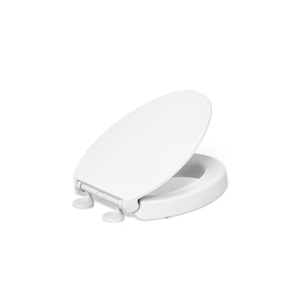 KOHLER K-27930 Border Elevated Quiet-Close™ Elongated Toilet Seat, White - 3/4 view of product
