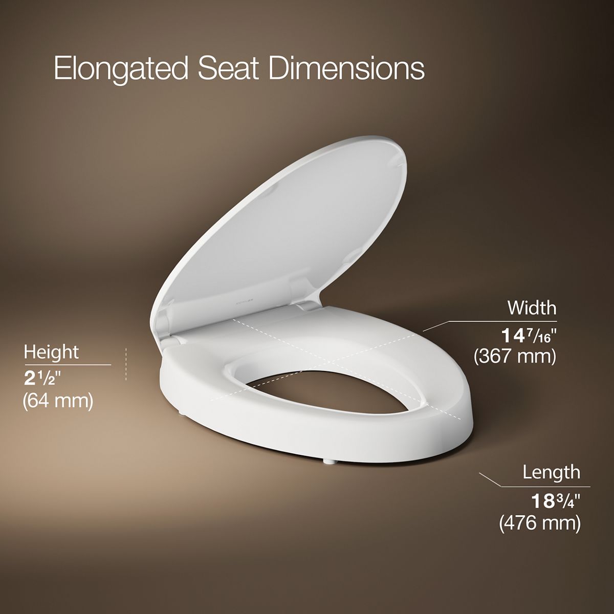 3/4 view of product with dimensions