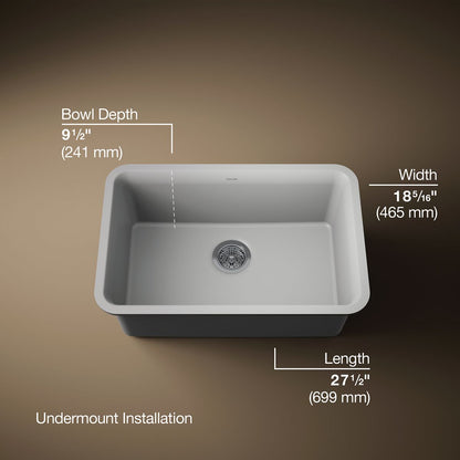 KOHLER K-28000 Cairn 27-1/2" undermount single-bowl kitchen sink